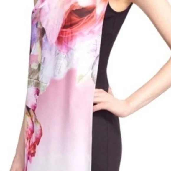 TED BAKER NWOT Pink Floral & Black back with exposed zipper. SIZE:5/6 - Picture 2 of 8